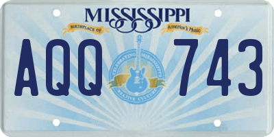 MS license plate AQQ743