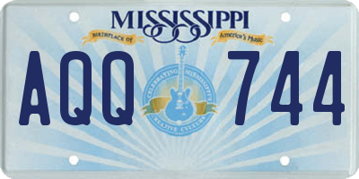 MS license plate AQQ744