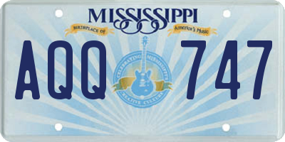 MS license plate AQQ747