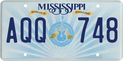 MS license plate AQQ748