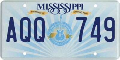 MS license plate AQQ749