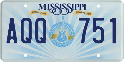 MS license plate AQQ751