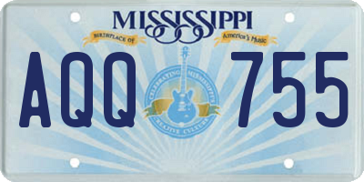 MS license plate AQQ755