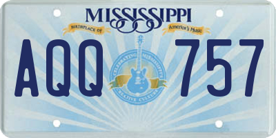 MS license plate AQQ757