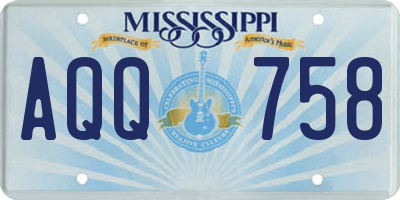 MS license plate AQQ758