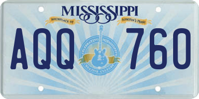 MS license plate AQQ760
