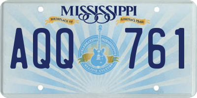 MS license plate AQQ761