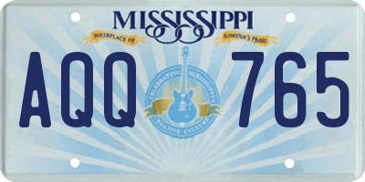 MS license plate AQQ765