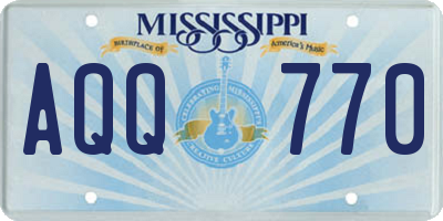 MS license plate AQQ770