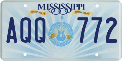 MS license plate AQQ772