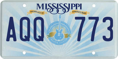MS license plate AQQ773