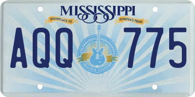 MS license plate AQQ775