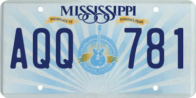 MS license plate AQQ781