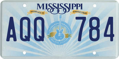 MS license plate AQQ784