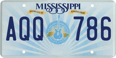 MS license plate AQQ786
