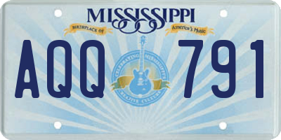 MS license plate AQQ791