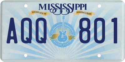 MS license plate AQQ801