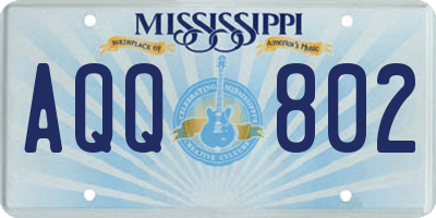 MS license plate AQQ802