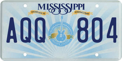 MS license plate AQQ804