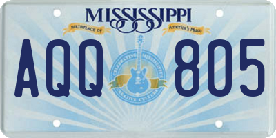 MS license plate AQQ805