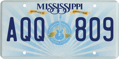 MS license plate AQQ809