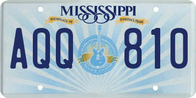 MS license plate AQQ810