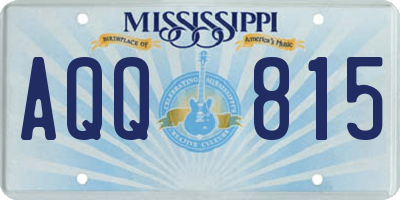 MS license plate AQQ815