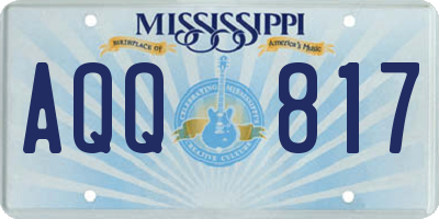 MS license plate AQQ817