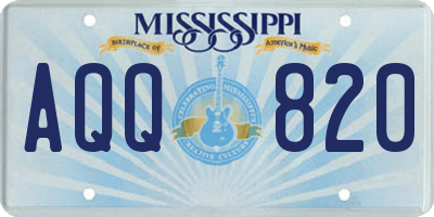 MS license plate AQQ820