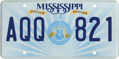 MS license plate AQQ821