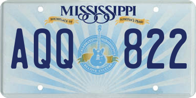 MS license plate AQQ822