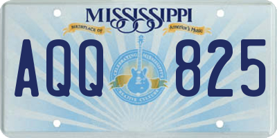 MS license plate AQQ825
