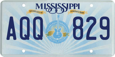MS license plate AQQ829