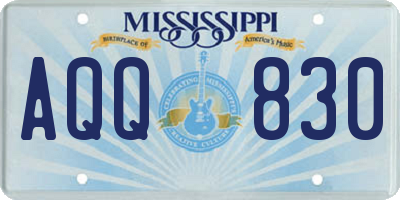MS license plate AQQ830