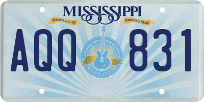 MS license plate AQQ831