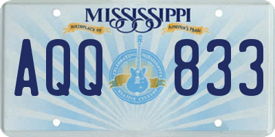MS license plate AQQ833
