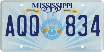 MS license plate AQQ834