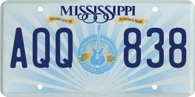 MS license plate AQQ838