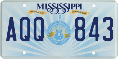 MS license plate AQQ843
