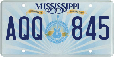 MS license plate AQQ845