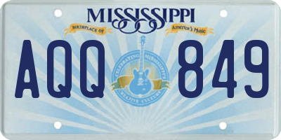 MS license plate AQQ849