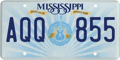 MS license plate AQQ855