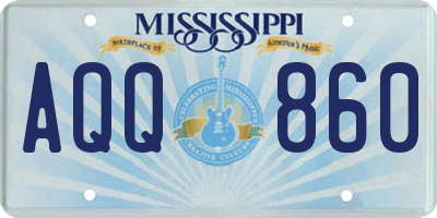 MS license plate AQQ860