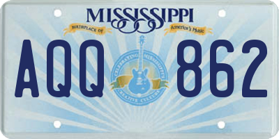 MS license plate AQQ862
