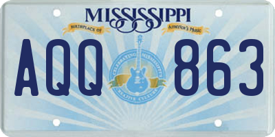 MS license plate AQQ863