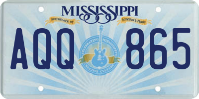 MS license plate AQQ865