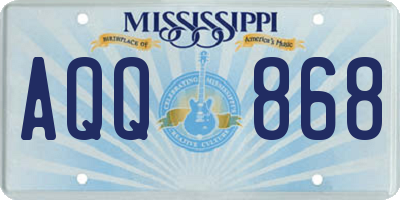 MS license plate AQQ868