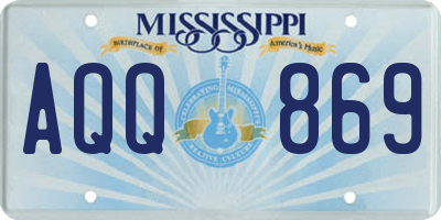 MS license plate AQQ869