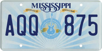 MS license plate AQQ875