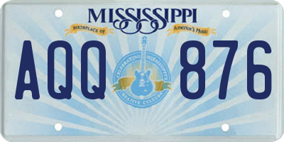 MS license plate AQQ876